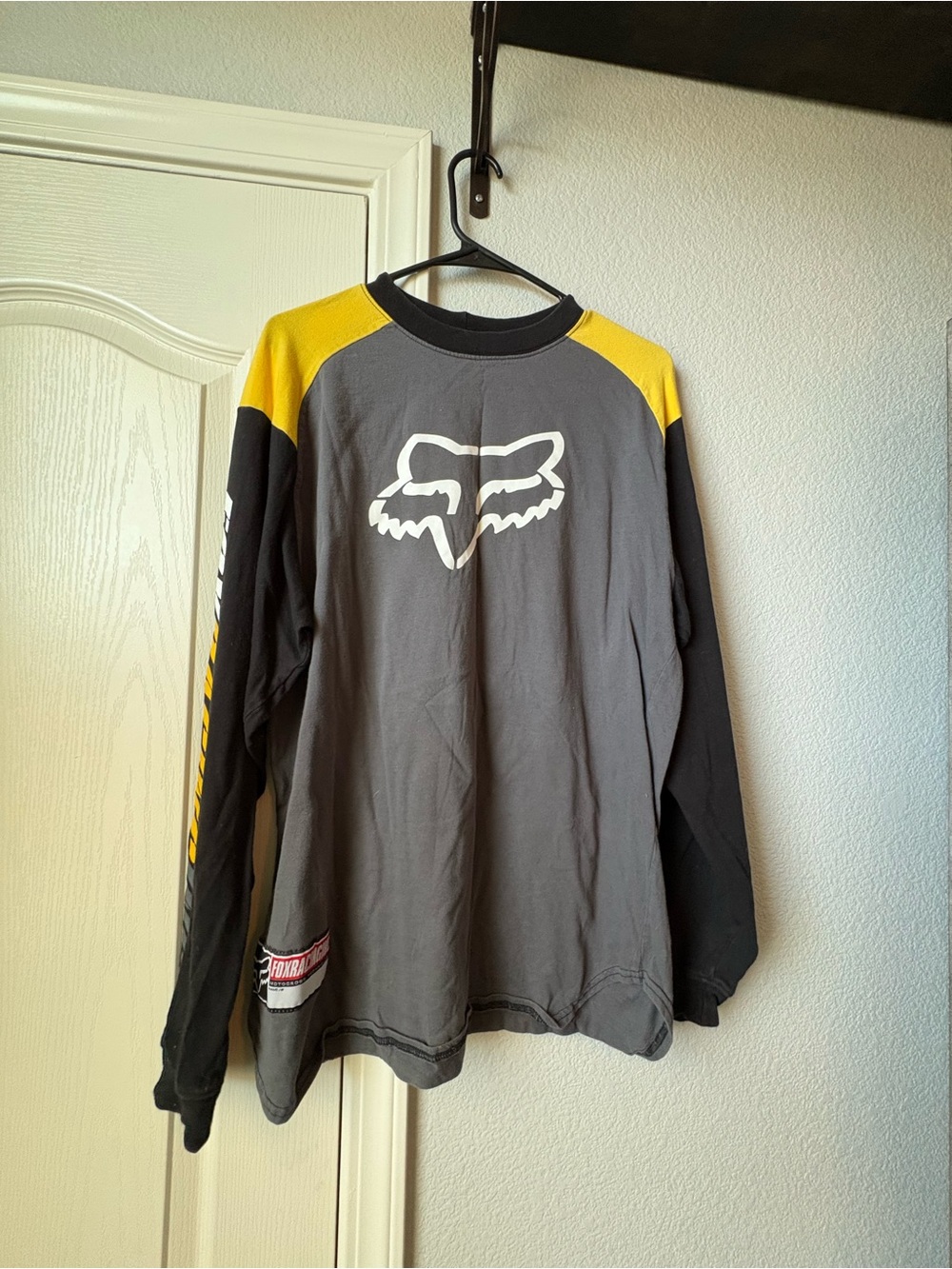 Fox Black & Gray Logo Tee with Contrasting Stitch